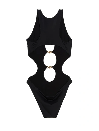 Shop Versace 'greek Chain' In Black