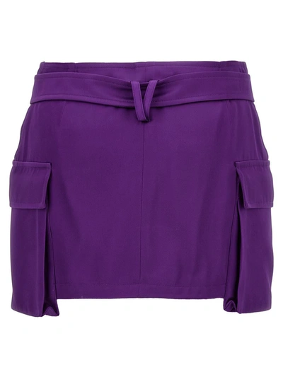 Shop Versace 'medusa Biggie' Skirt In Purple