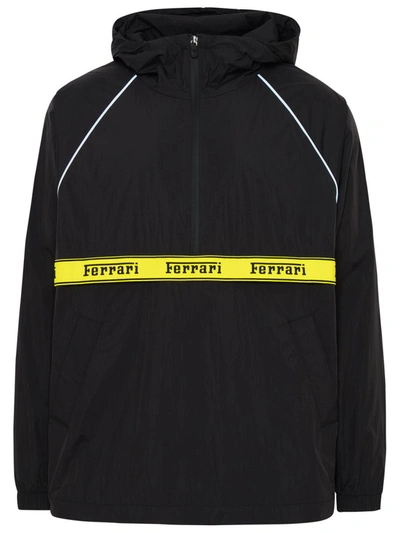 Shop Ferrari Black Polyester Anorak