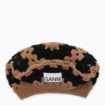 Shop Ganni Caps & Hats In Brown