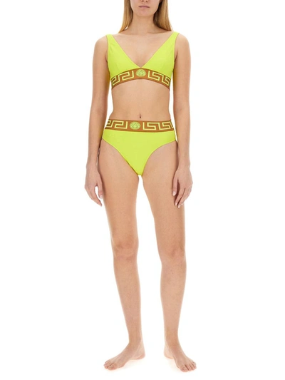 Shop Versace Bikini Briefs In Yellow
