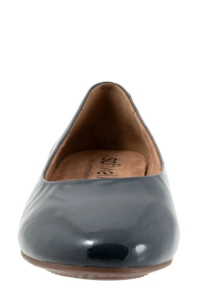 Softwalk Shiraz Flat In Navy Paten