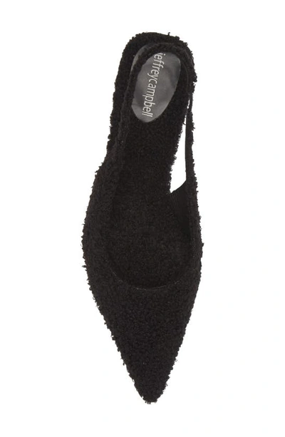 Shop Jeffrey Campbell Persona Faux Shearling Pointed Toe Slingback Pump In Black Curly