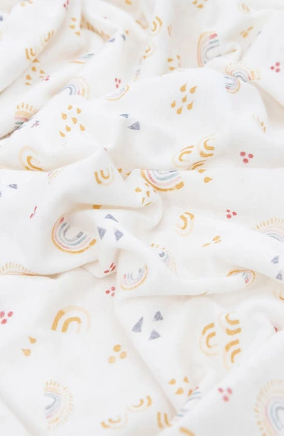 Shop Little Unicorn Stretch Knit Swaddle In Micro Rainbows