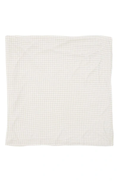 Shop Little Unicorn Stretch Knit Swaddle In Tan Gingham