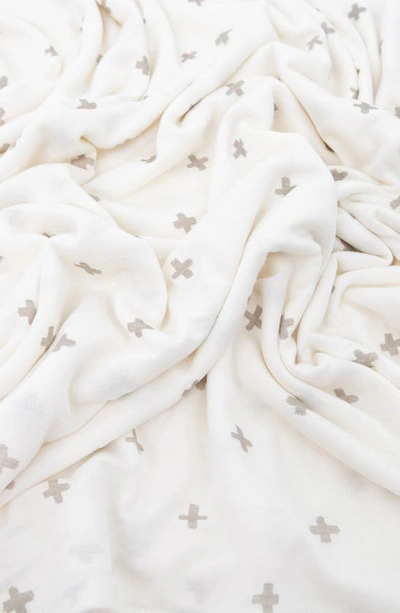 Little Unicorn Stretch Knit Swaddle In Grey Cross