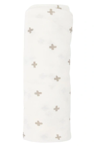 Shop Little Unicorn Stretch Knit Swaddle In Grey Cross