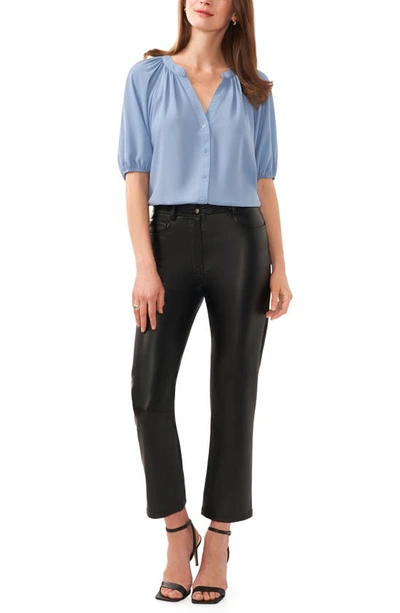 Halogen Puff Sleeve Top In Shadow Blue