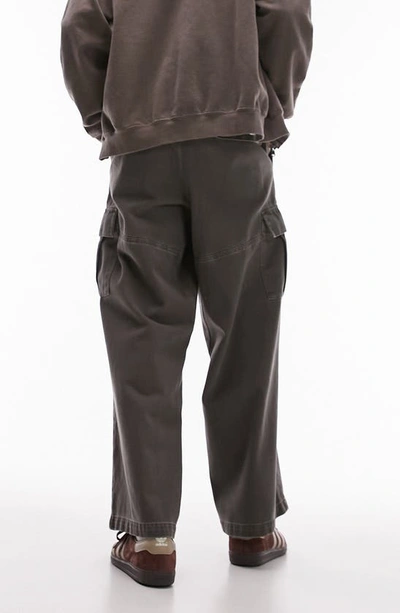Shop Topman Extreme Baggy Cotton Cargo Pants In Grey