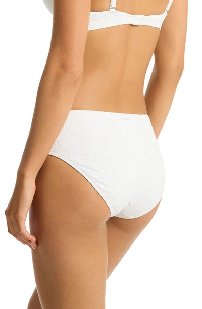Shop Sea Level Interlace Mid Bikini Bottoms In White