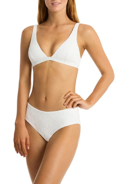 Shop Sea Level Interlace Mid Bikini Bottoms In White