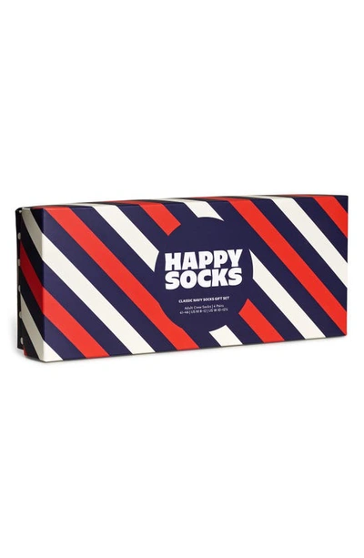 Happy Socks Xbdo09-6002 4-pack Classic Navy Socks Gift Set In Navy