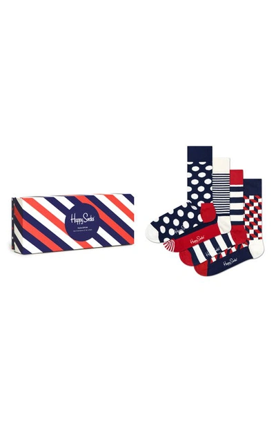 Happy Socks Xbdo09-6002 4-pack Classic Navy Socks Gift Set In Navy