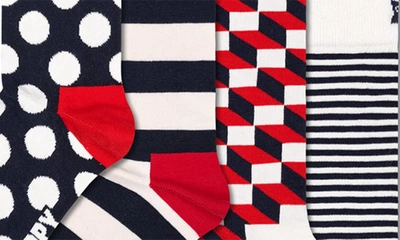 Happy Socks Xbdo09-6002 4-pack Classic Navy Socks Gift Set In Navy