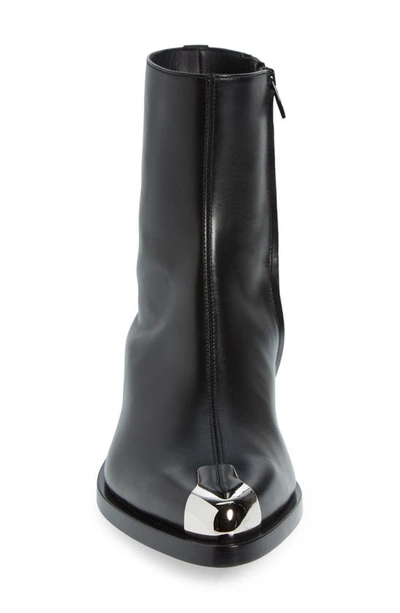 Shop Alexander Mcqueen Punk Pointed Toe Boot In Black/ Silver
