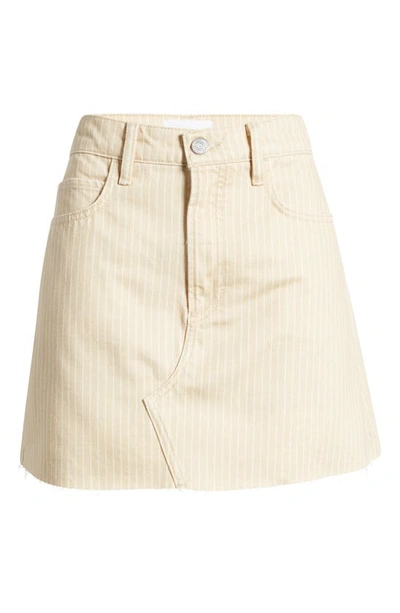 Shop Frame Le High 'n' Tight Raw Hem Denim Skirt In Sand Multi