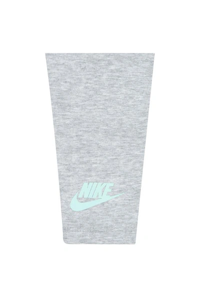 Shop Nike Leopard Print Fleece Sweatshirt & Leggings Set In Light Smoke Grey Heather