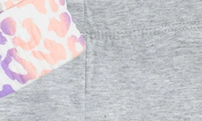 Shop Nike Leopard Print Fleece Sweatshirt & Leggings Set In Light Smoke Grey Heather