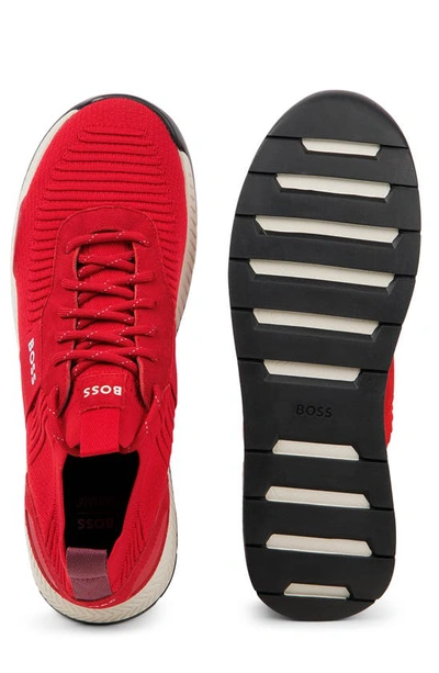 Shop Hugo Boss Titanium Sneaker In Bright Red