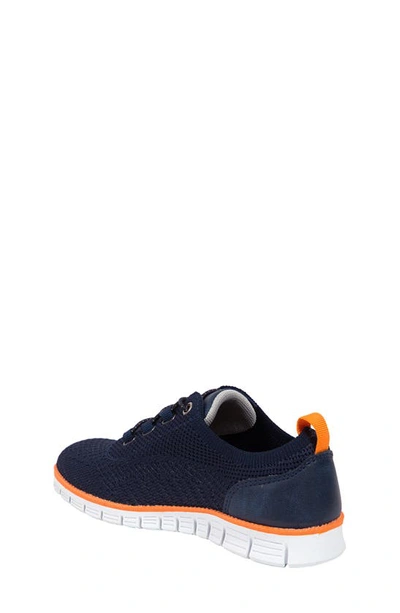 Shop Deer Stags Kids' Status Jr. Knit Sneaker In Navy/ Orange