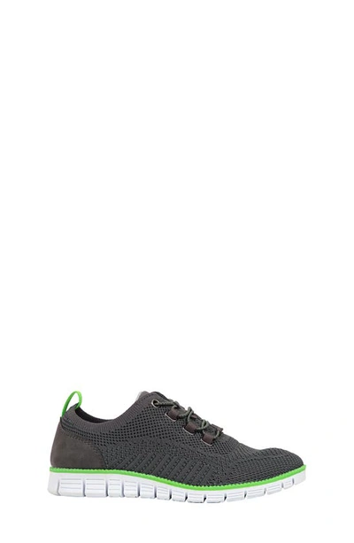 Shop Deer Stags Kids' Status Jr. Knit Sneaker In Dark Grey/ Neon Green