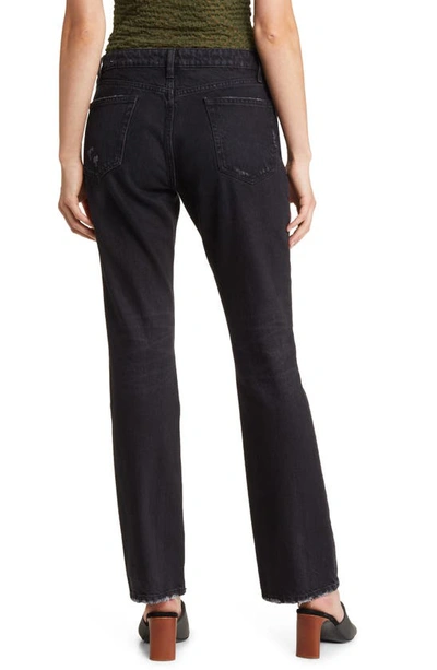 Frame Denim Noir Mini Bootcut Jean In Pompeii Rips