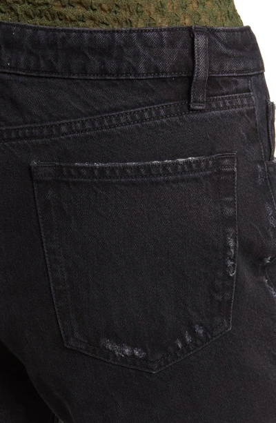 Frame Denim Noir Mini Bootcut Jean In Pompeii Rips
