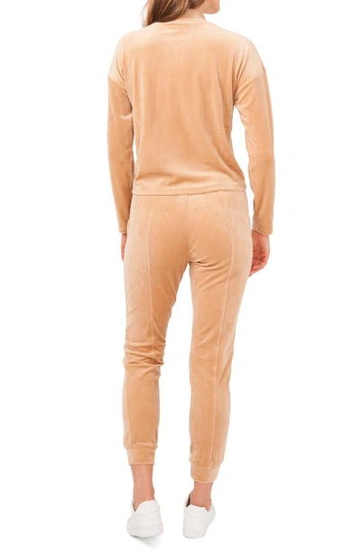 1.state Velour Turtleneck Top In Cappuccino