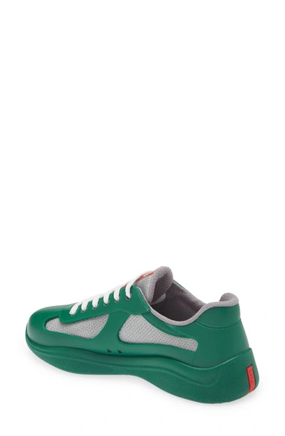 Shop Prada America's Cup Low Top Sneaker In Verde