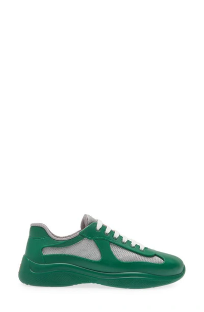 Prada Tie Low-top Casual Sneakers In Verde