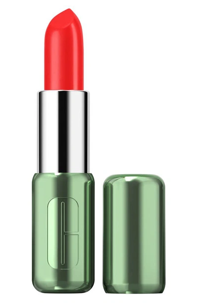 Shop Clinique Pop Longwear Lipstick In Poppy Pop/satin
