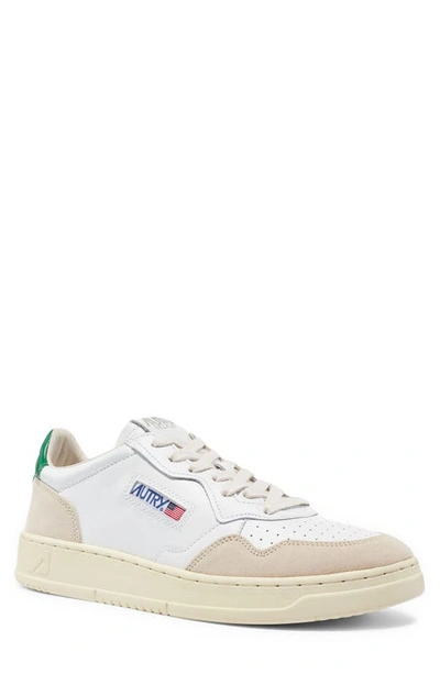 Shop Autry Medalist Low Sneaker In White/ Amazon