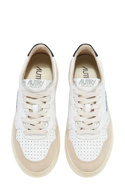 Shop Autry Medalist Low Sneaker In Ivory/black