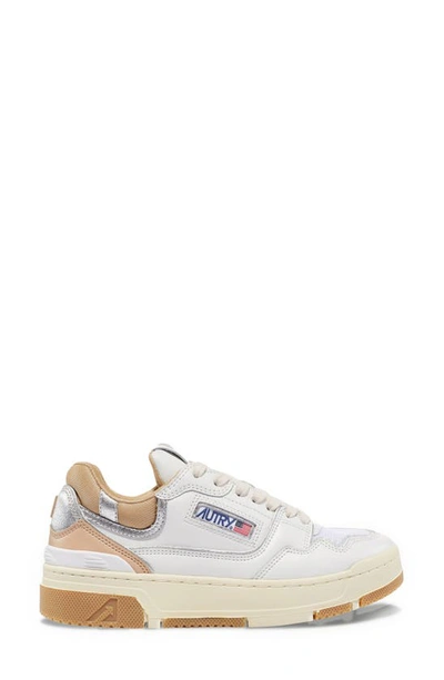 Shop Autry Clc Mixed Media Low Top Sneaker In White/ Candging