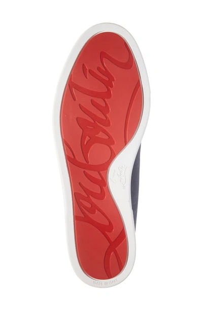 Christian Louboutin Moonboat Leather Boat Shoes In Blau Nit