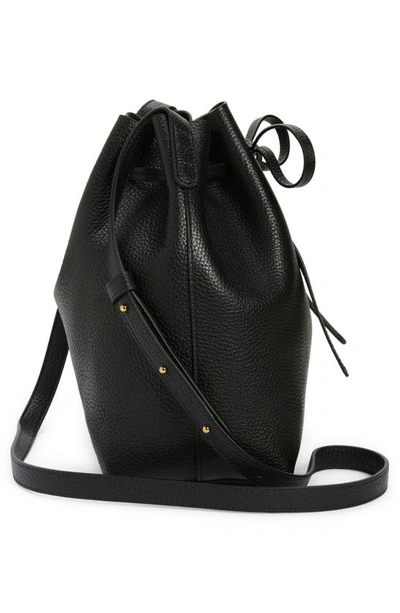 Shop Mansur Gavriel Mini Soft Leather Bucket Bag In Black