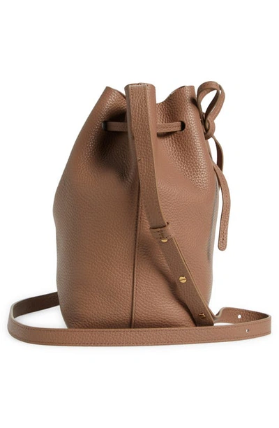 Shop Mansur Gavriel Mini Soft Leather Bucket Bag In Biscotto