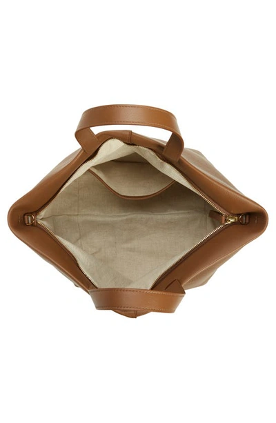 Shop Mansur Gavriel Tulipano Leather Crossbody Bag In Desert
