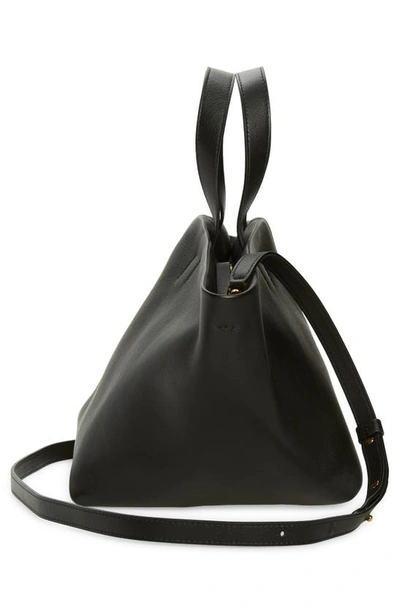 Shop Mansur Gavriel Tulipano Leather Crossbody Bag In Black