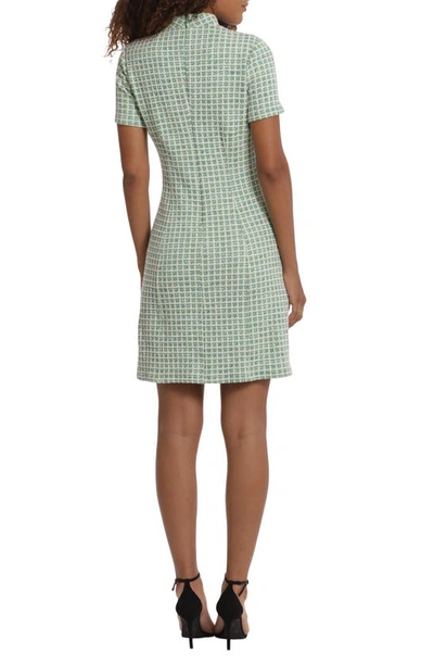 Shop Donna Morgan For Maggy Short Sleeve Tweed Minidress In Green Multi