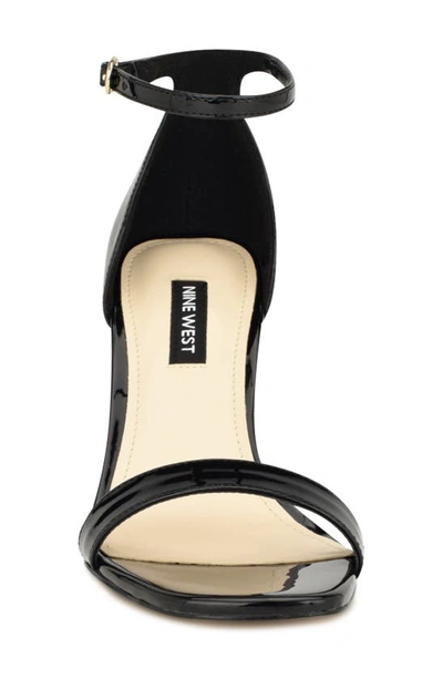 Shop Nine West Ilea Patent Ankle Strap Sandal In Black