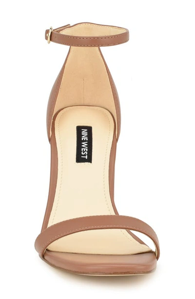 Shop Nine West Ilea Patent Ankle Strap Sandal In Light Brown