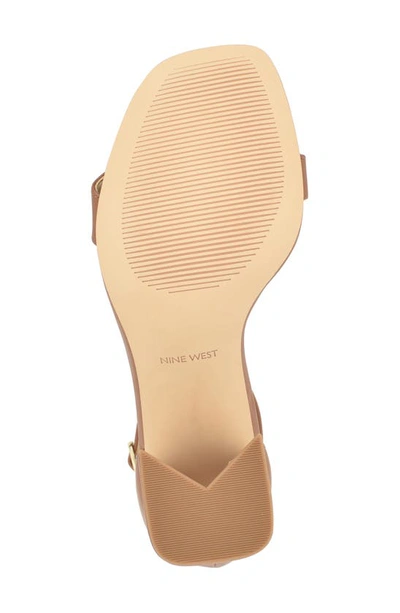 Shop Nine West Ilea Patent Ankle Strap Sandal In Light Brown