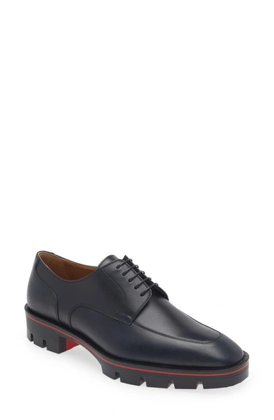 Shop Christian Louboutin Davisol Lug Sole Derby In Marine