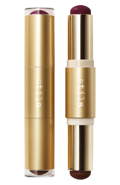 Shop Stila Blush & Bronze Hydro-blur Cheek Duo Stick In Dragon Fruit And Cocoa