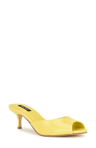Shop Nine West Luvlie Kitten Heel Slide Sandal In Yellow