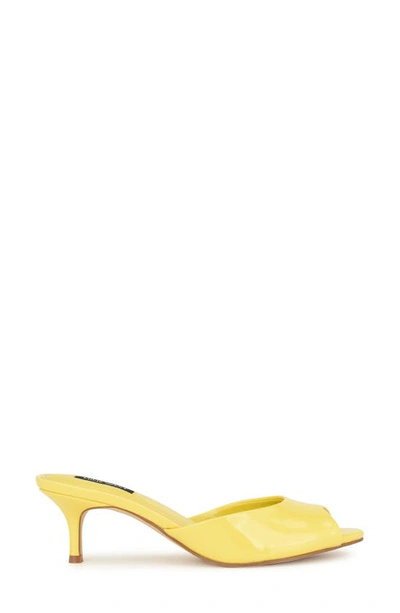 Shop Nine West Luvlie Kitten Heel Slide Sandal In Yellow