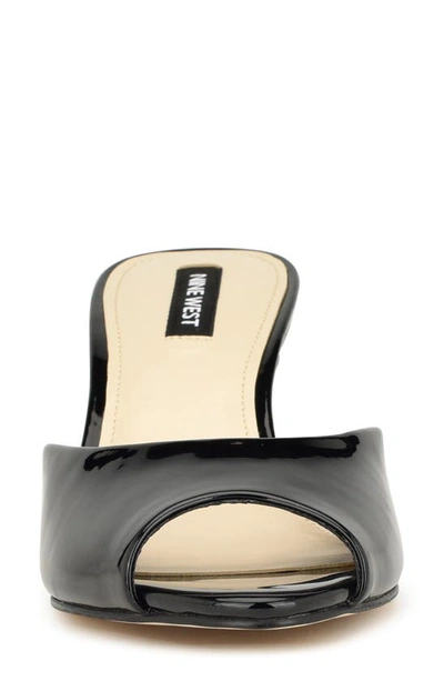 Nine West Luvlie Kitten Heel Slide Sandal In Black