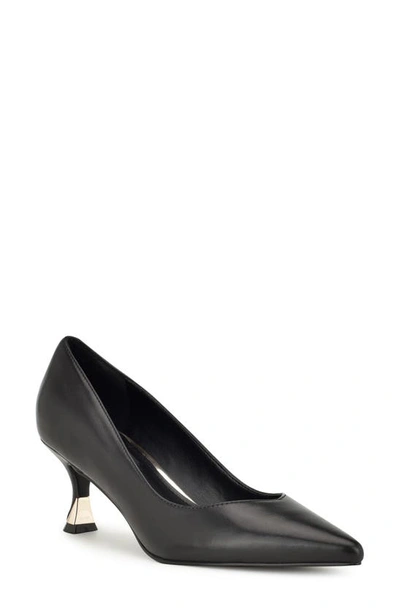 Shop Nine West Ariella Pointed Toe Kitten Heel Pump In Black