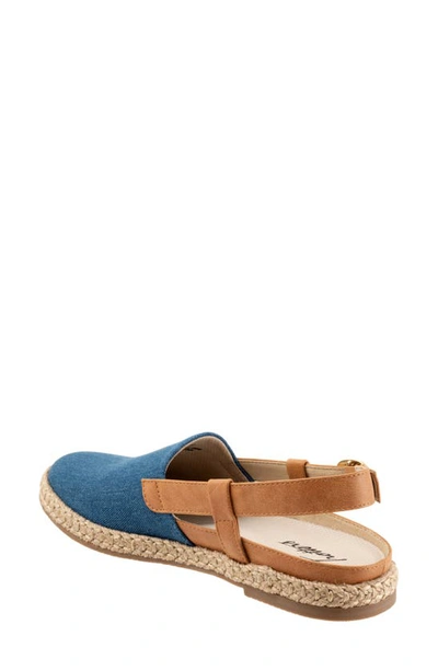 Trotters Pasley Slingback Espadrille Flat In Blue Jean Textile